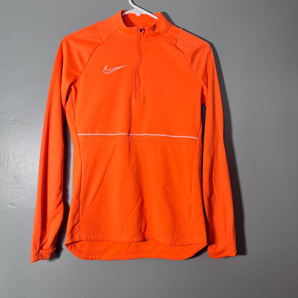 Nike Dri-FIT XS Quarter Zip Pullover Orange Long Sleeve Athletic Top Athleisure